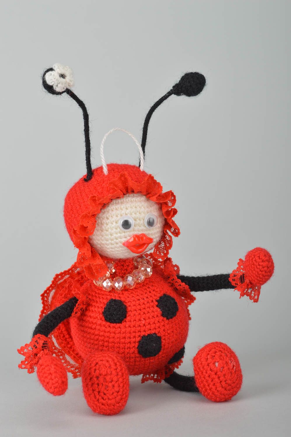 Kleinkinder Spielzeug handmade Stoff Tier Marienkäfer weiches Kuscheltier foto 2