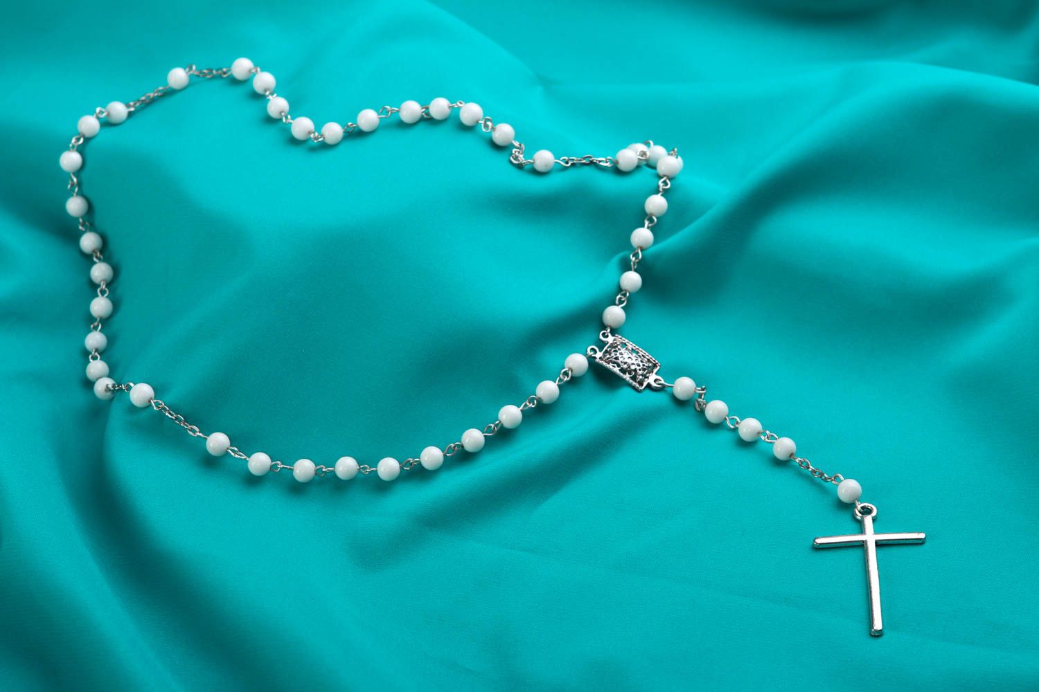 Collar original rosario religioso bisutería artesanal regalo para mujer foto 1