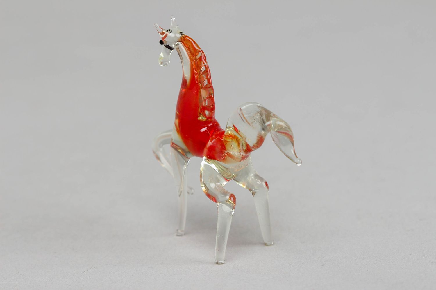 Handmade Lampwork Figurine Pferd aus Glas für Kinder Handarbeit foto 2