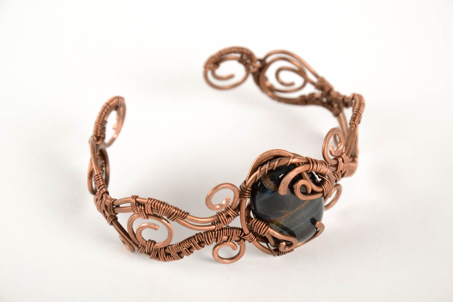 Handmade copper wrist bracelet stylish female bracelet designer jewelry photo 3
