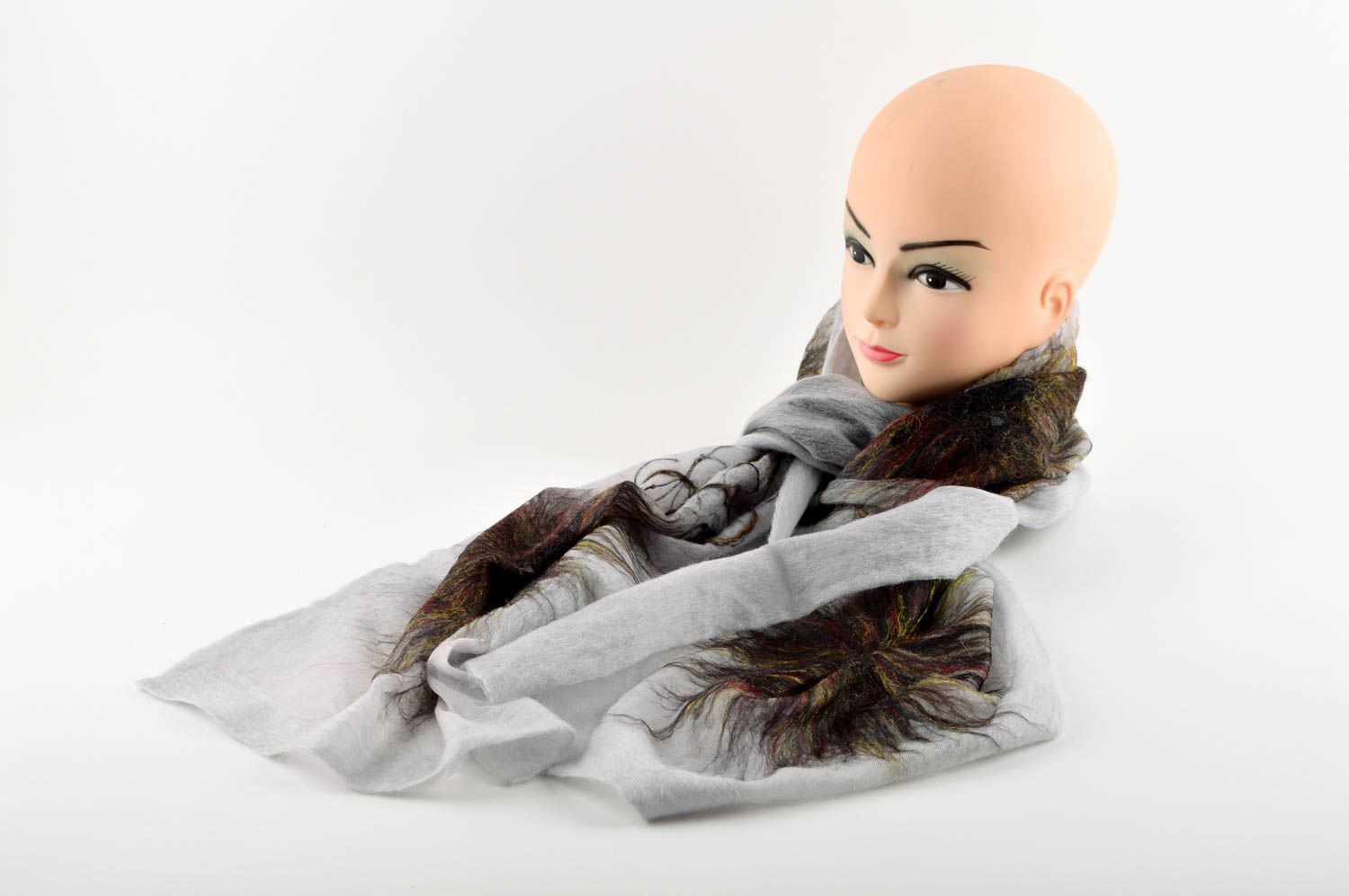 Шарф ручной работы шикарный шерстяной шарф изумительный шелковый шарф женский фото 3