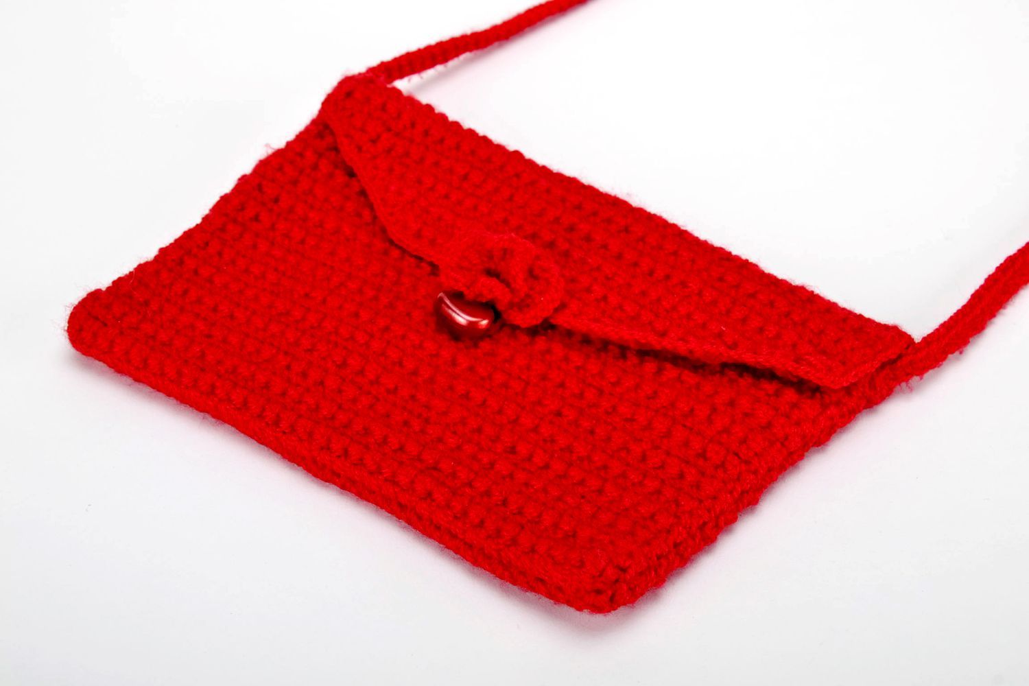Knitted purse with long handle photo 3
