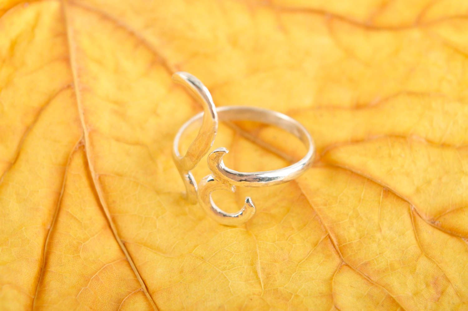 Кольцо из мельхиора кольцо ручной работы металлической украшение женское фото 1