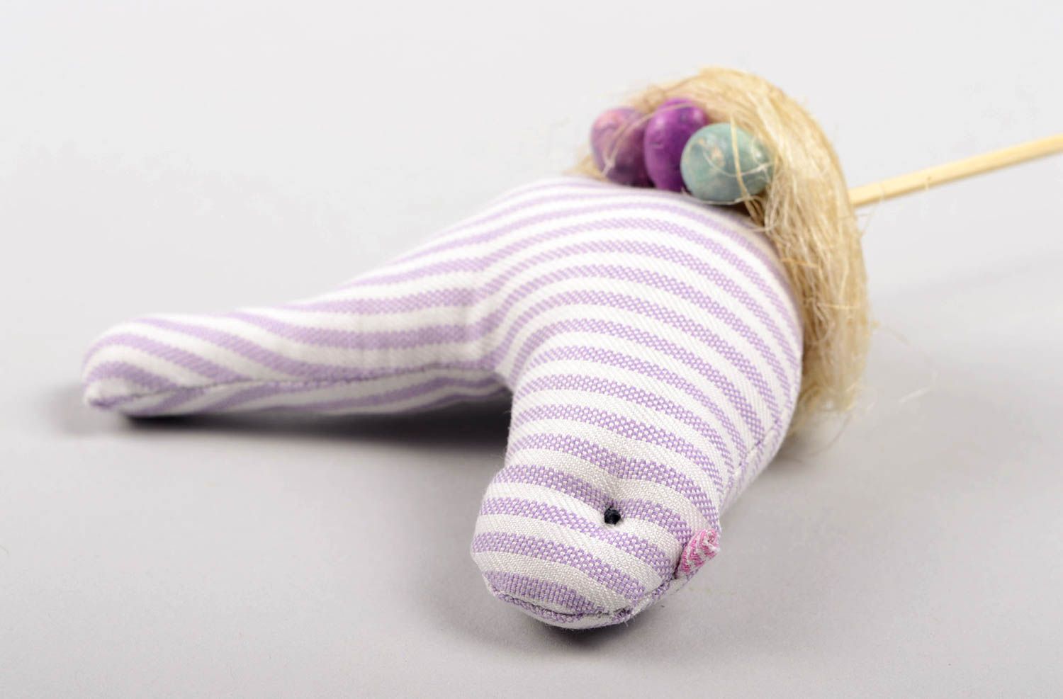 Striped handmade soft toy stick for houseplants interior decorating gift ideas photo 2