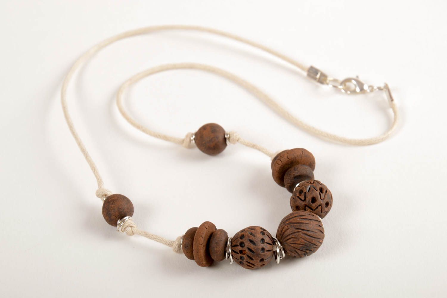 Clay necklace handmade necklace eco friendly jewelry decorative pottery photo 3
