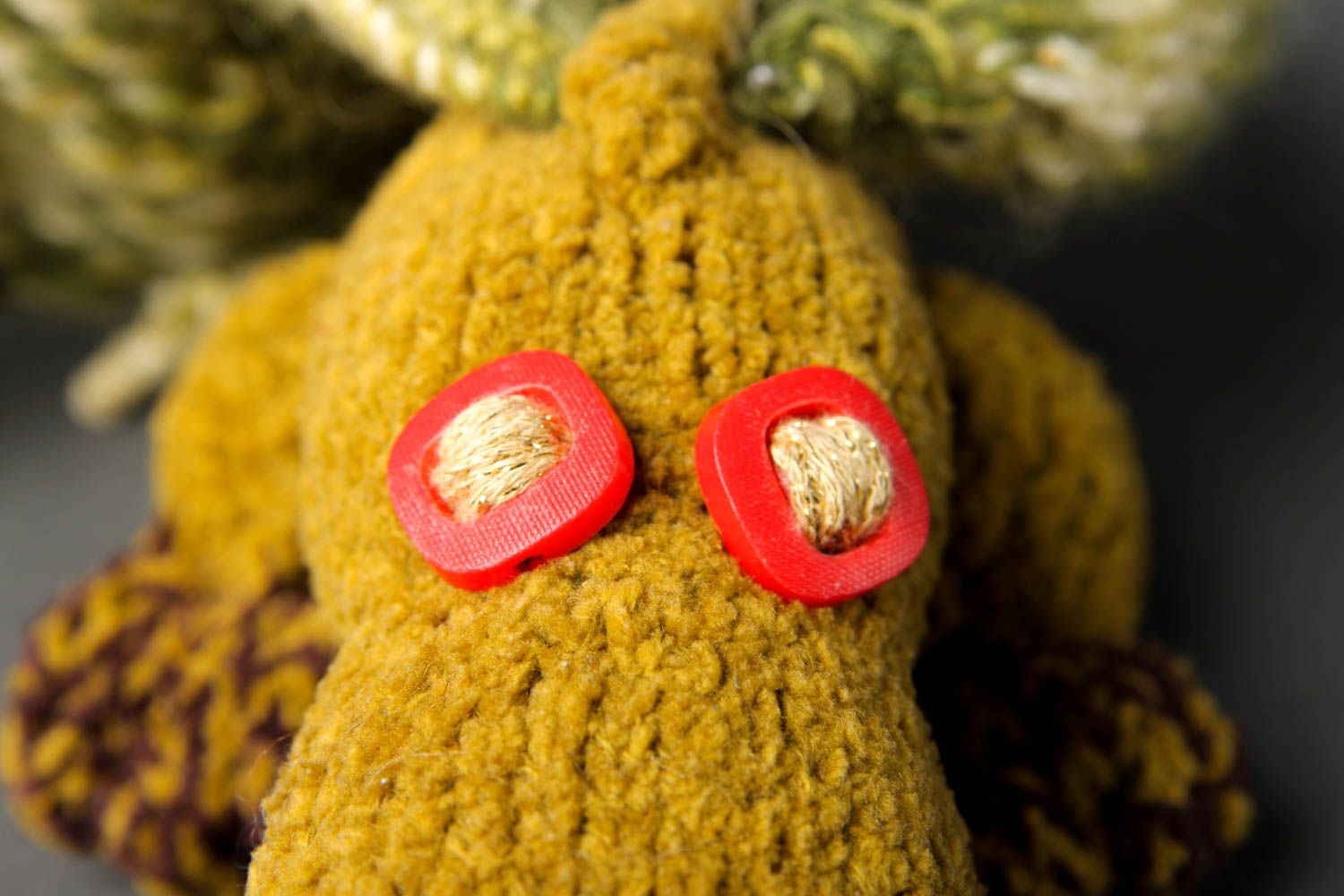Peluche dragon vert Jouet fait main tricoté en laine Cadeau pour enfant photo 5