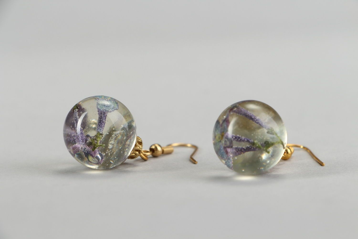 Earrings Lilac in ball photo 4