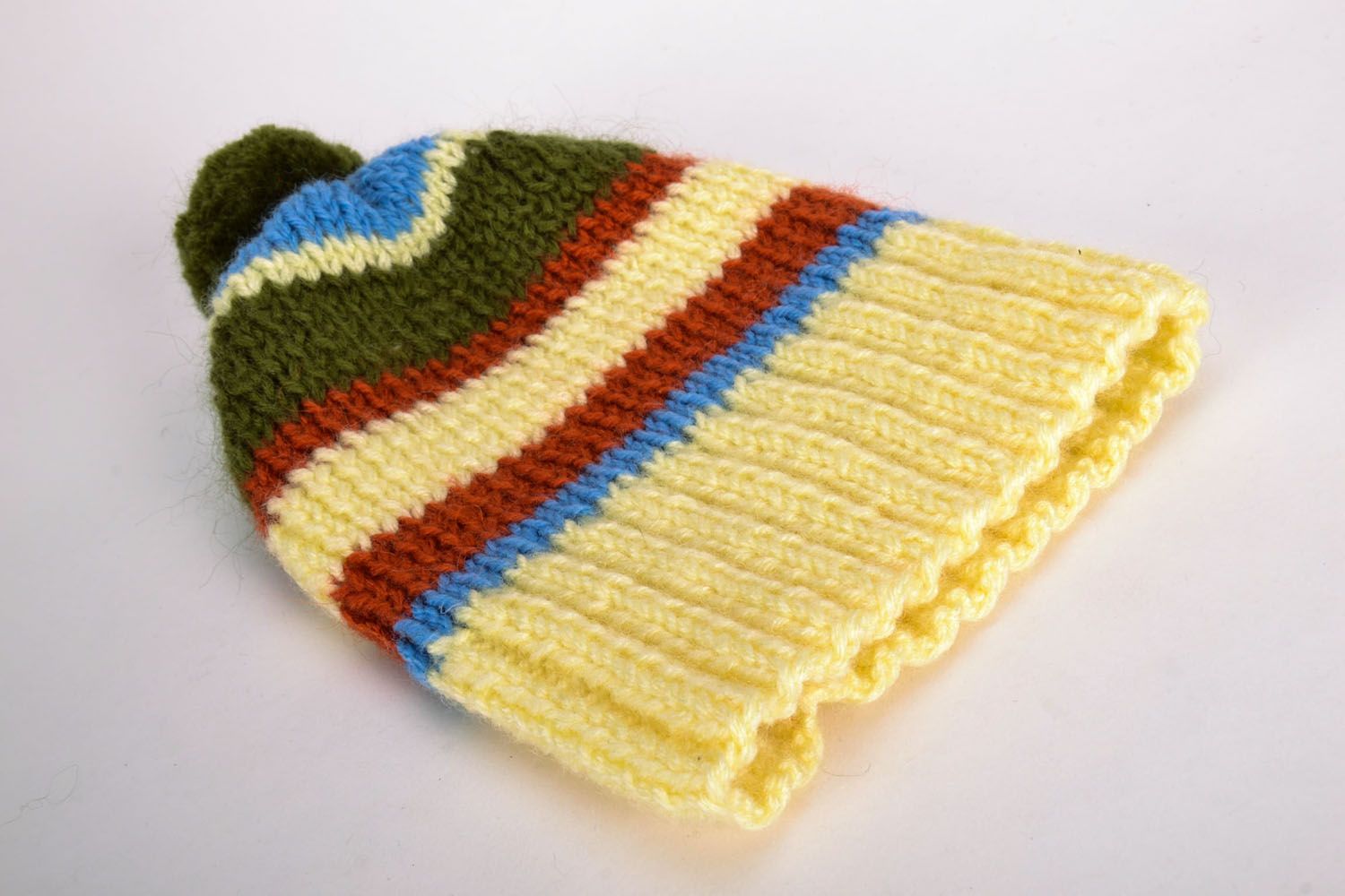Striped knitted hat photo 5