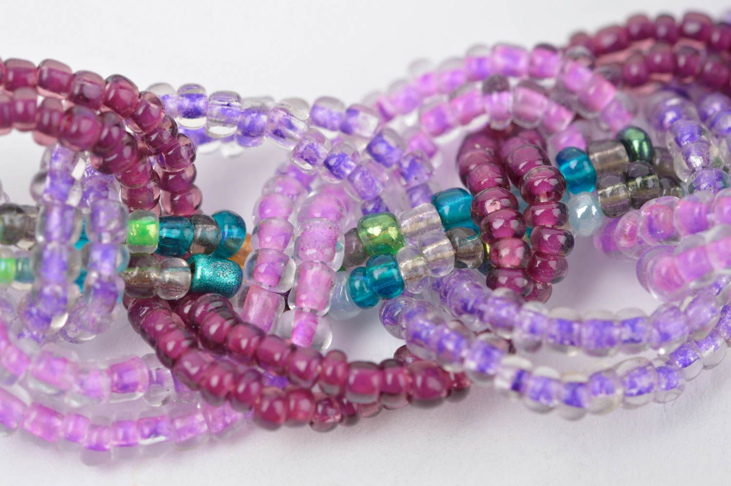 Parure de Bijoux en perles de rocaille faite main violette Accessoires mode photo 5