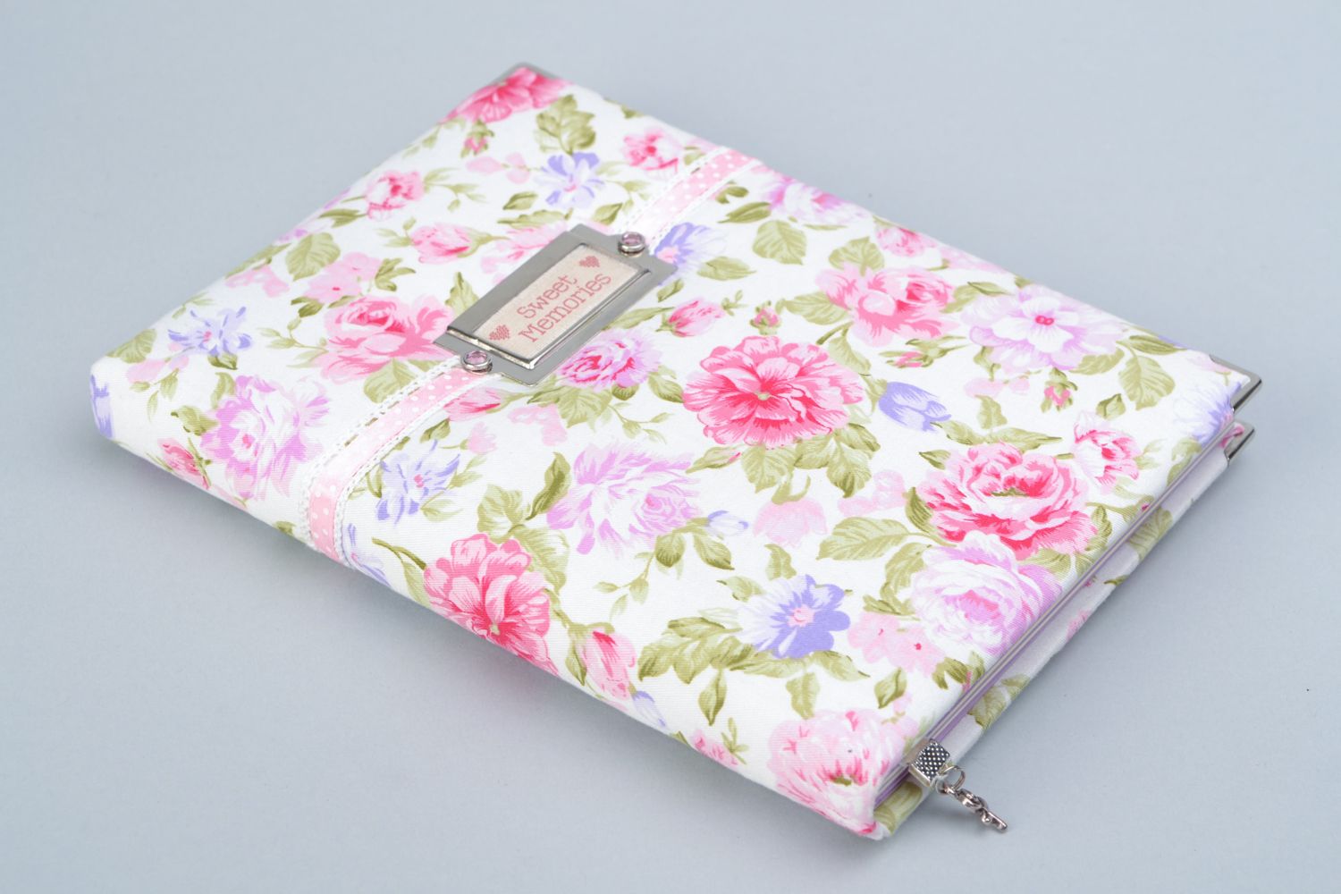 Notebook with fabric cover with flower print photo 5