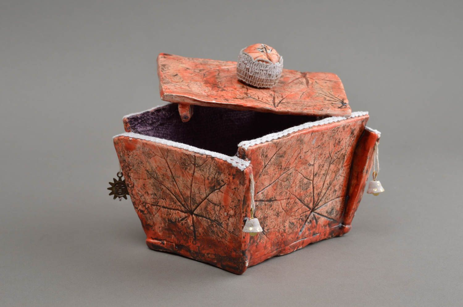 Boîte en céramique faite main peinte design de créateur accessoire original photo 2