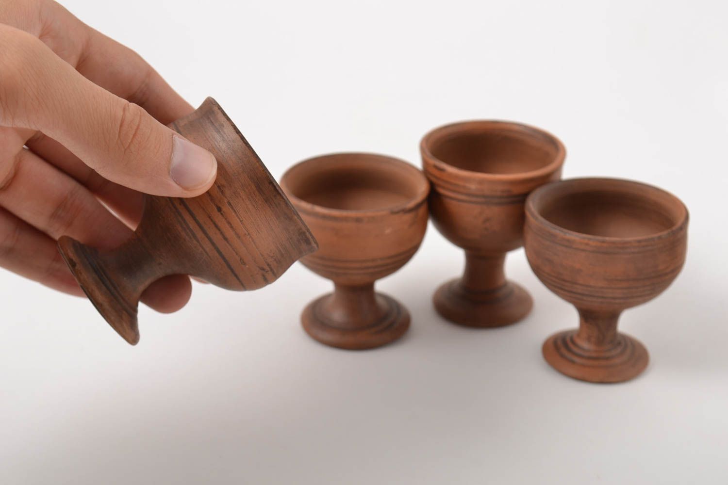 Schnapsgläser Keramik handmade kleine Schnapsgläser interessant Geschirr aus Ton foto 5