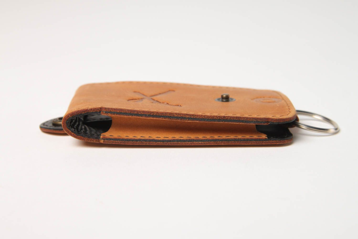 Beautiful handmade leather key case key purse design handmade accessories photo 4