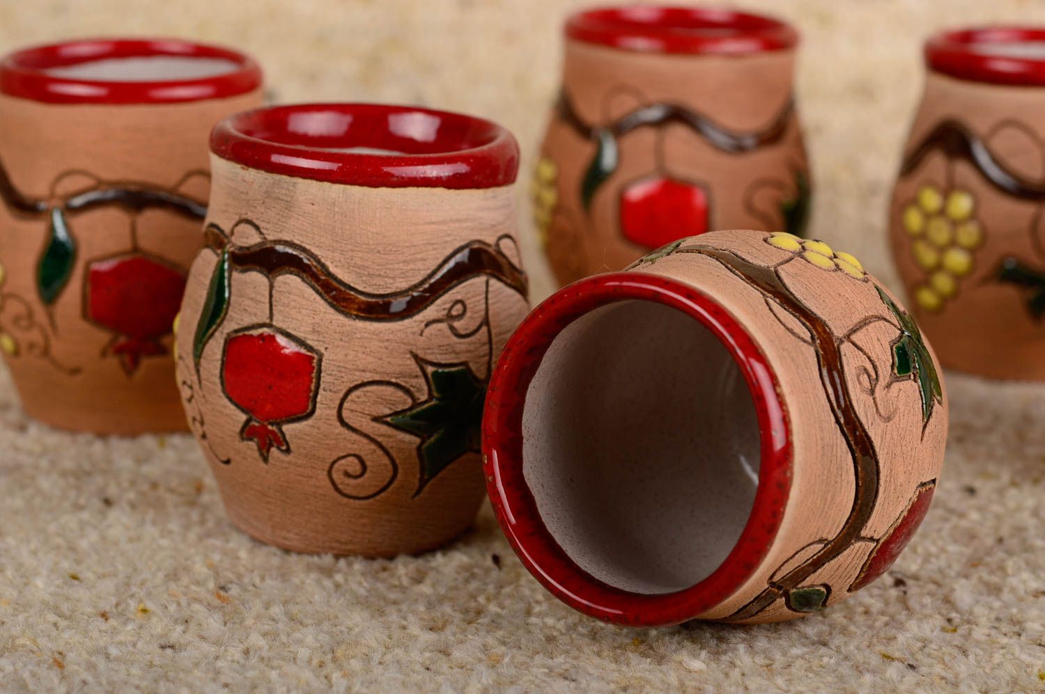 Vasos para vodka de cerámica artesanales utensilios de cocina regalo original foto 2