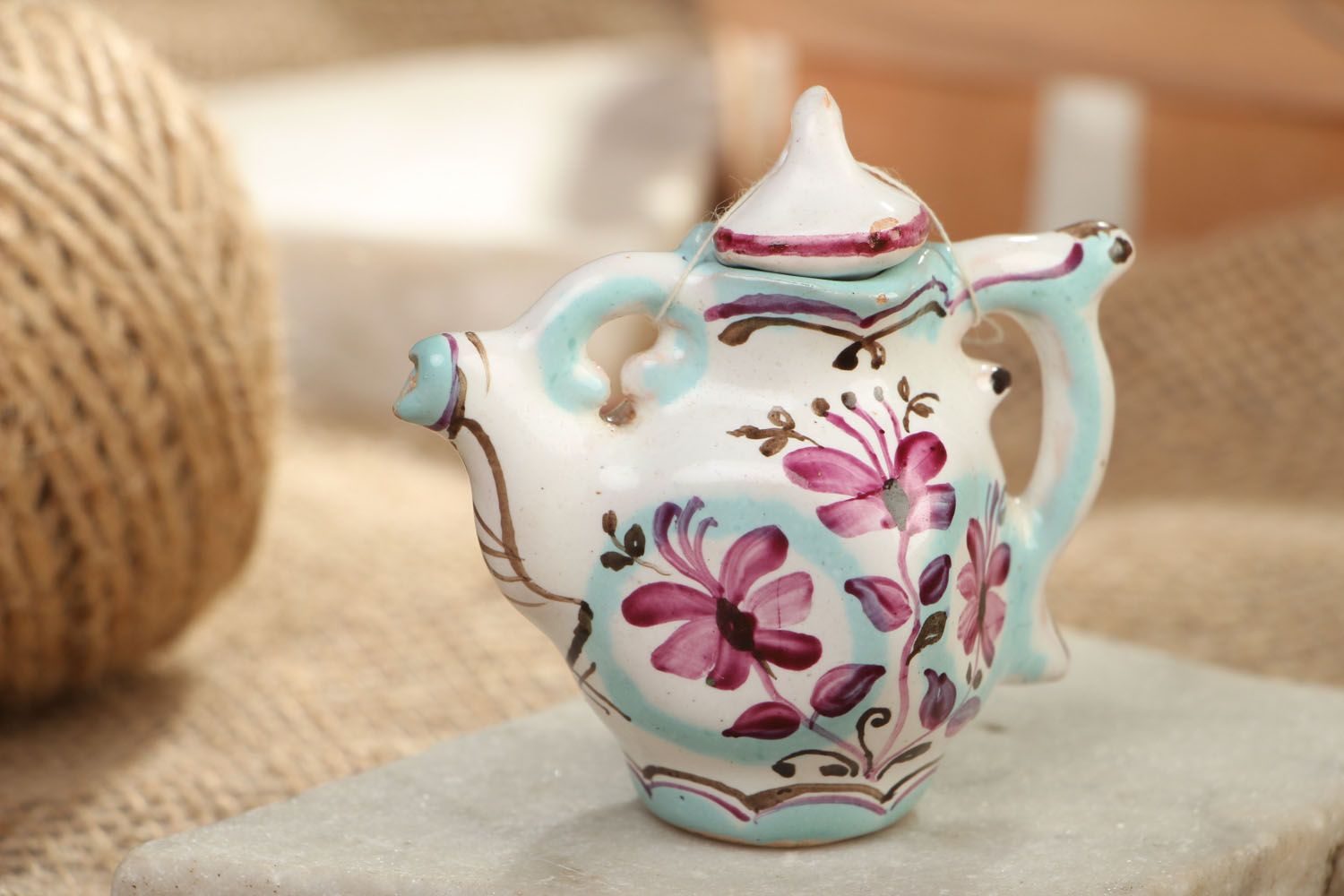 Decorative ceramic teapot photo 5
