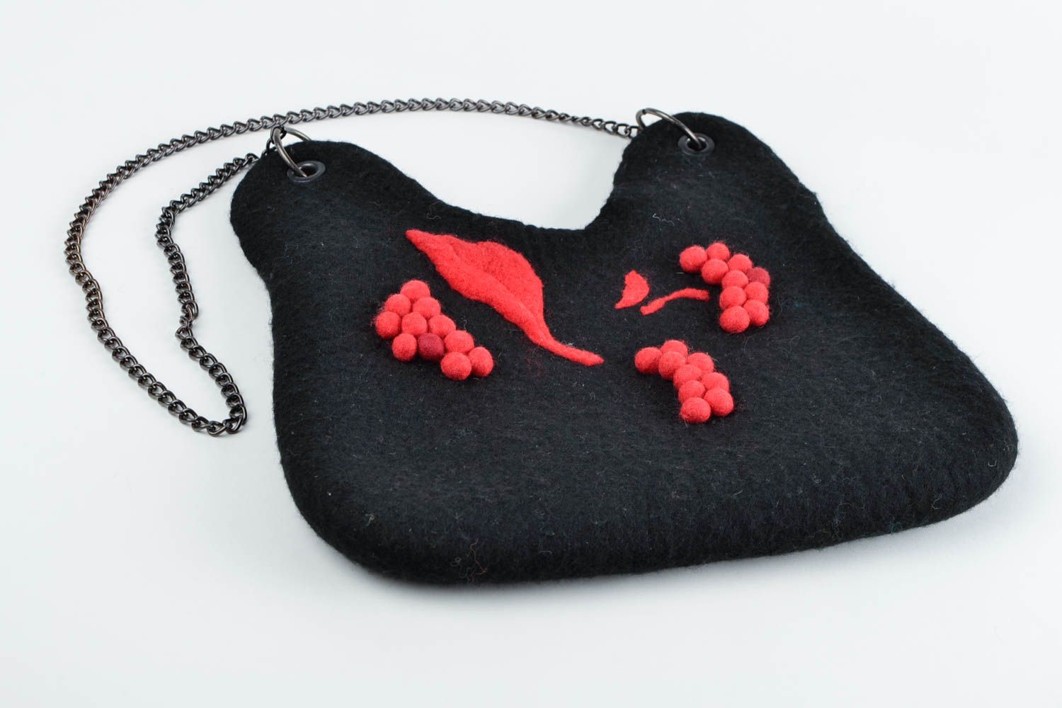 Beautiful handmade woolen bag felted wool bag shoulder bag fashion accessories photo 8