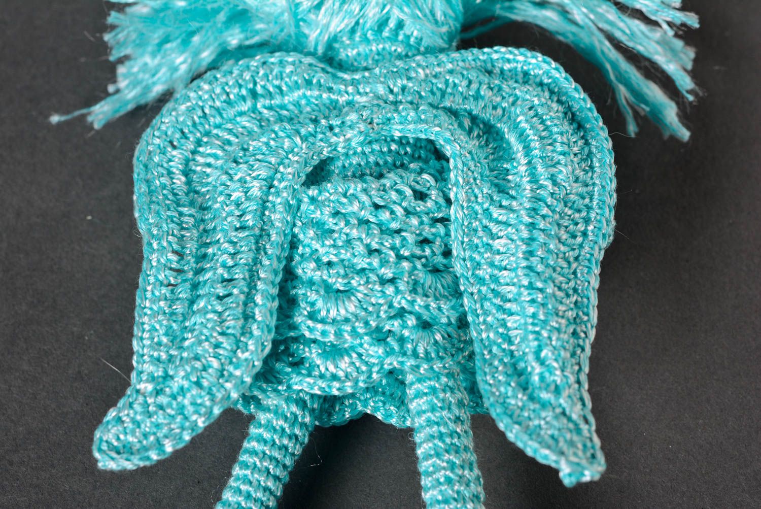Poupée ange Jouet fait main bleu tricoté en acrylique et laine Cadeau enfant photo 5