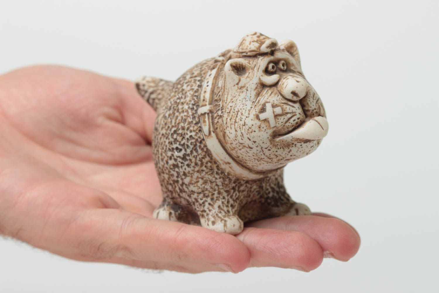 Figurine animal Petite statuette fait main chat de design Déco intérieur photo 5