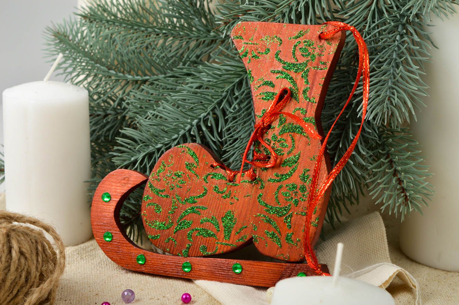 Unusual handmade toy beautiful decorative accessories stylish Christmas decor photo 1