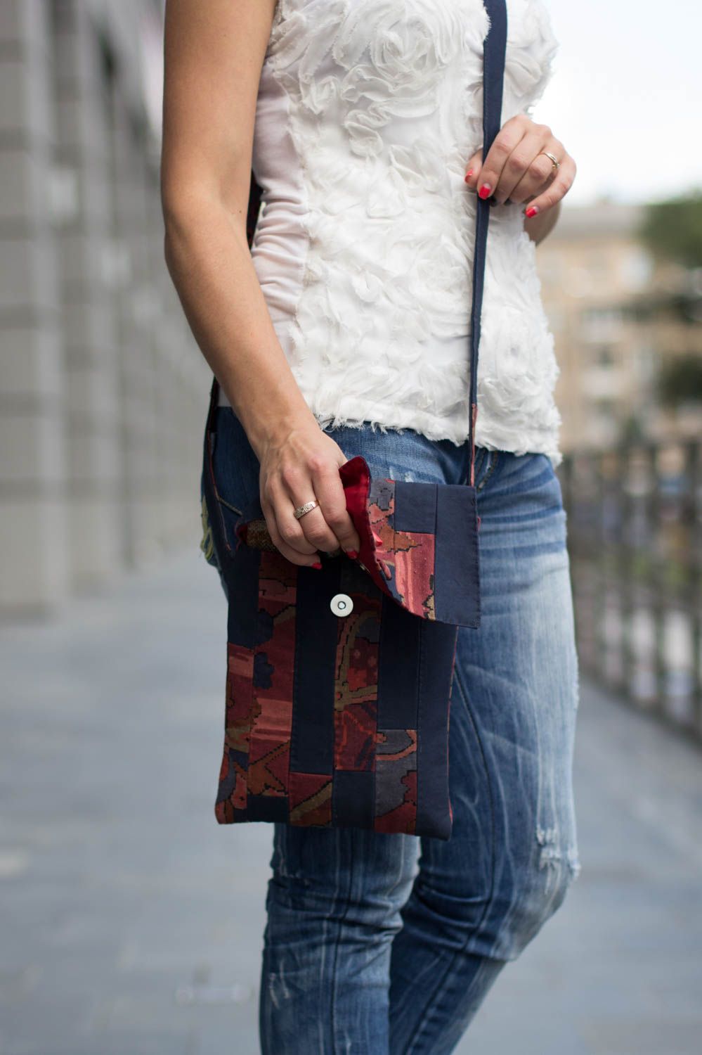 Bolso hecho a mano de algodón hecho a mano accesorio de mujer regalo original foto 1