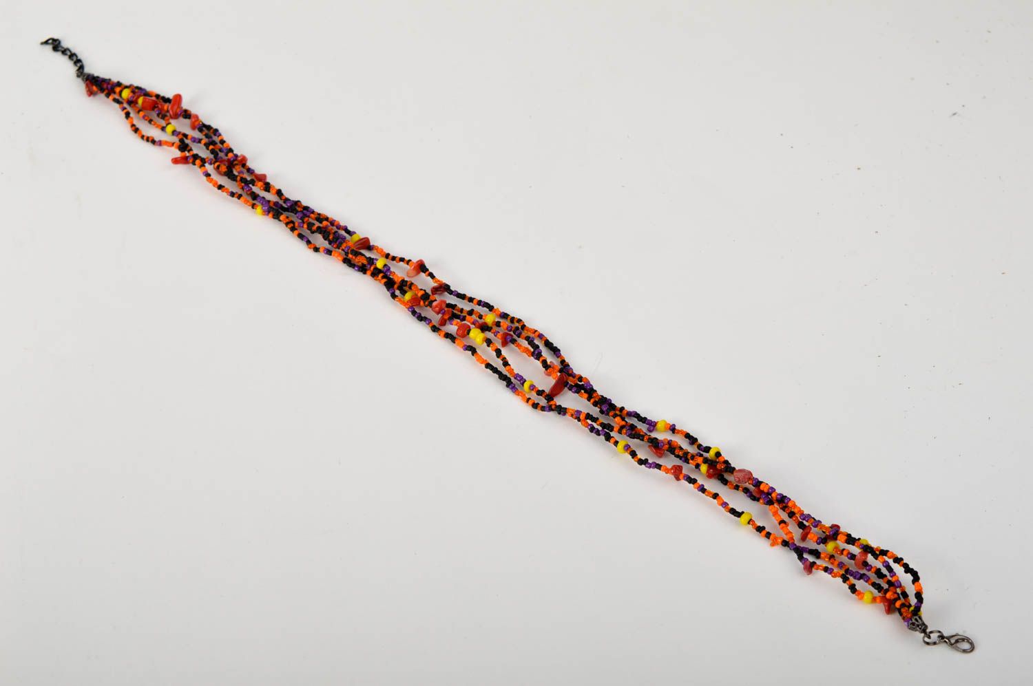 Unusual handmade beaded necklace multirow bead necklace bead weaving ideas photo 2