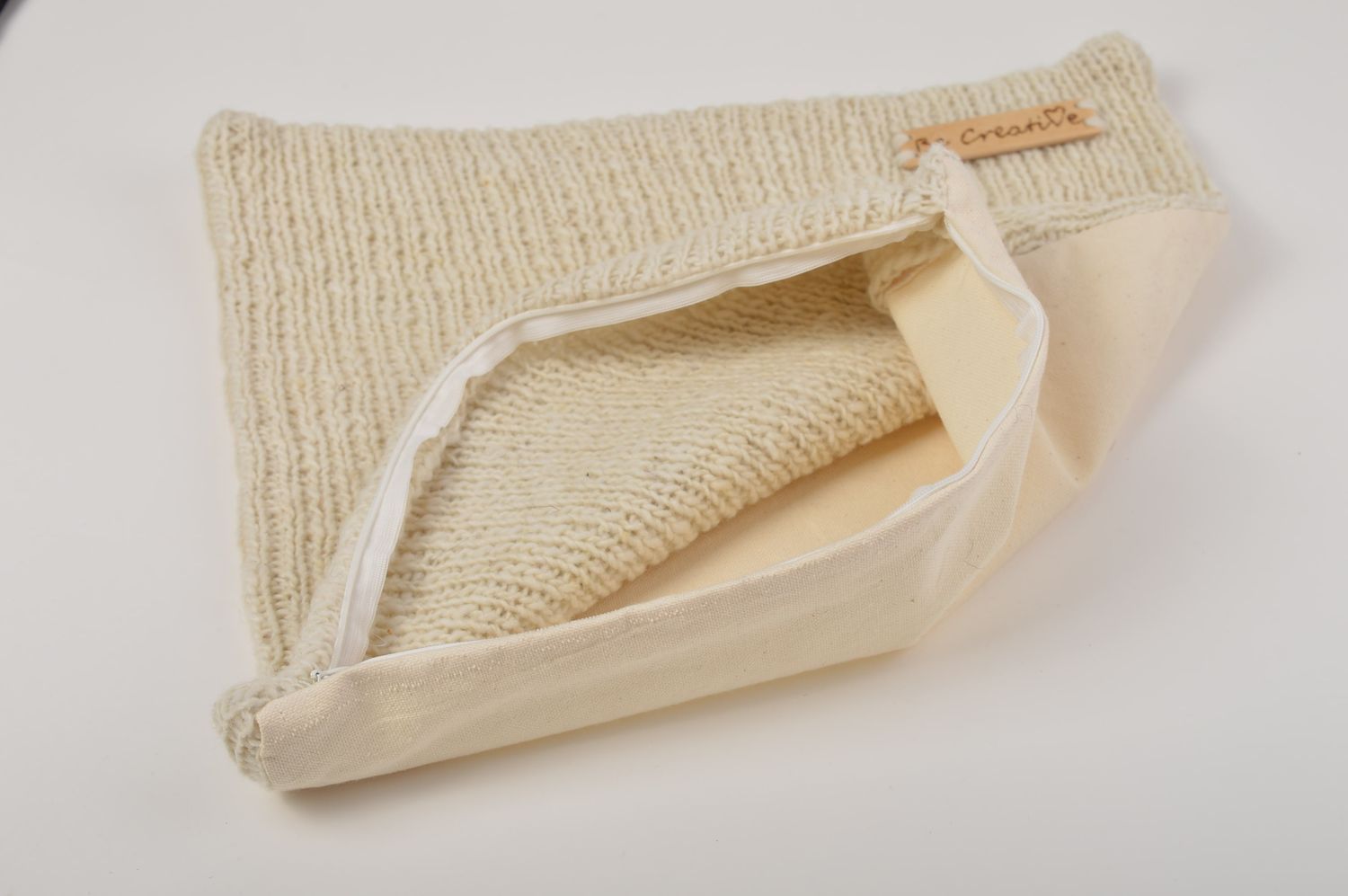 Funda de almohada artesanal tejida con dos agujas ropa de cama regalo para mujer foto 4