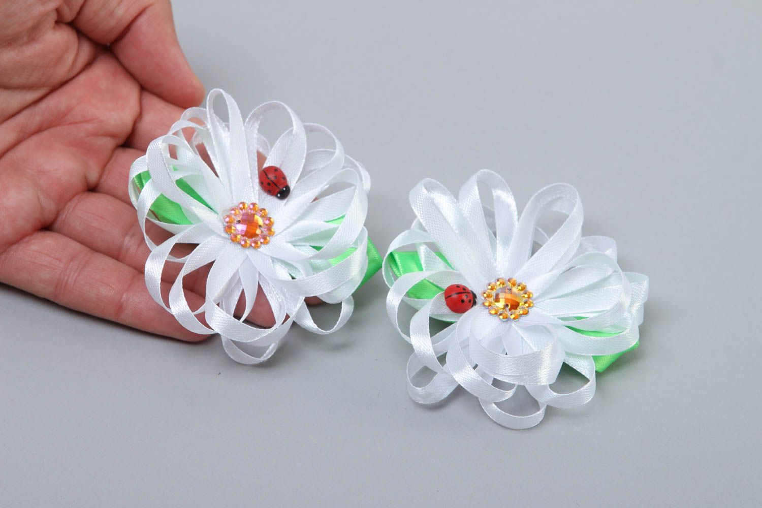 Handmade hair clip flower hair clip unusual hair accessory gift ideas 2 items photo 5