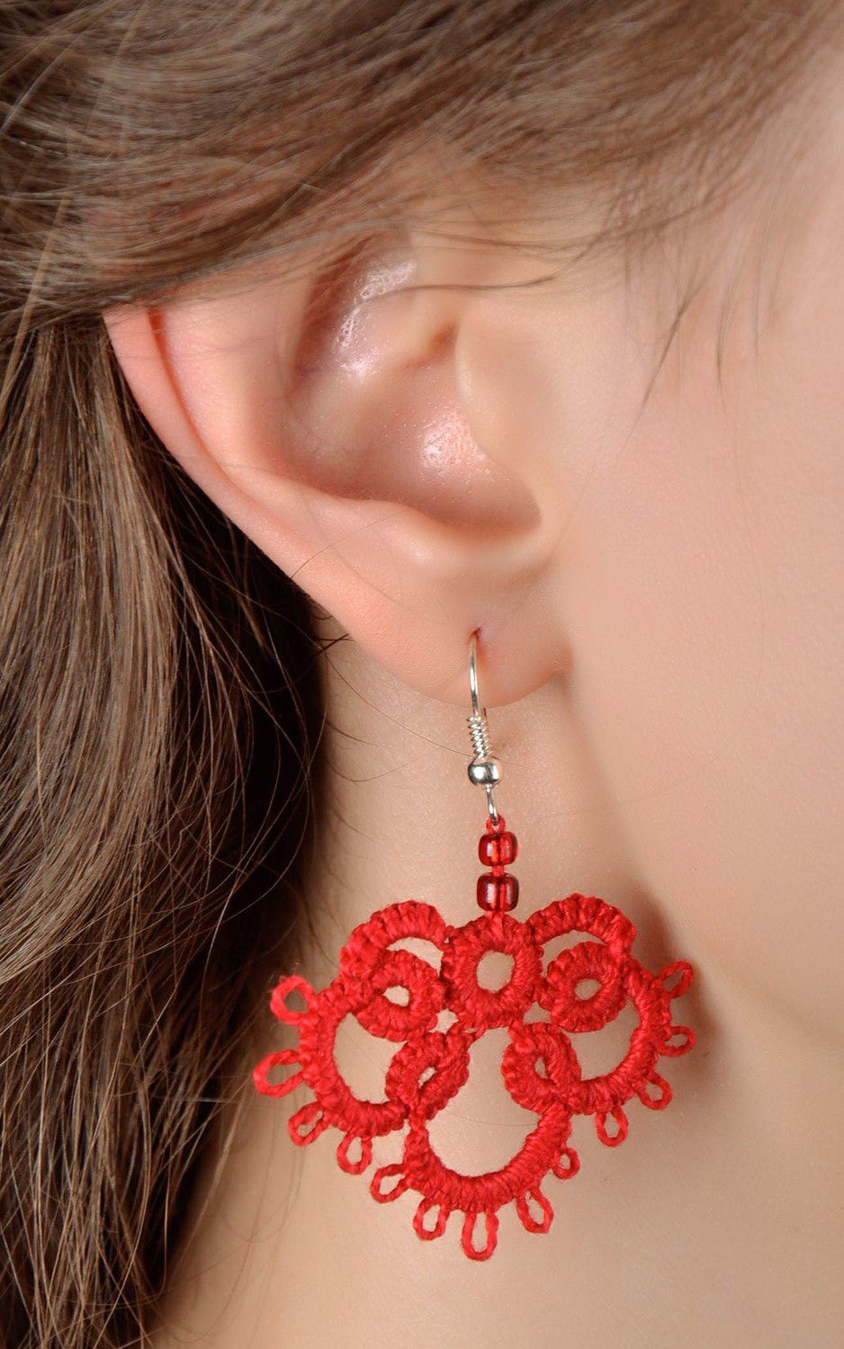 Handmade lace earrings photo 4