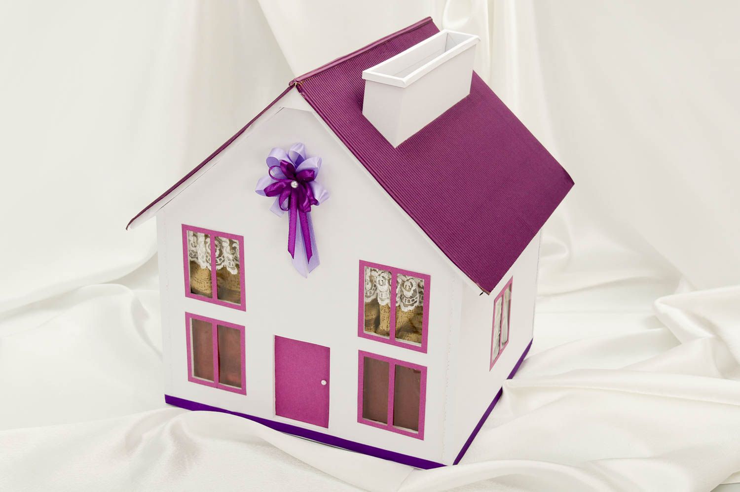 Свадебный аксессуар хэнд мэйд фиолетовая коробочка для денег атрибут для свадьбы фото 1