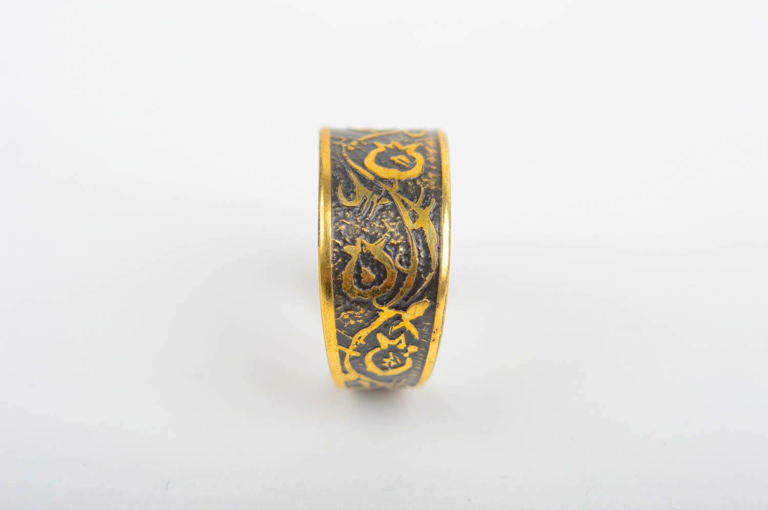 Handmade Schmuck Accessoire für Frauen Messing Ring elegant lösbar mit Muster foto 4