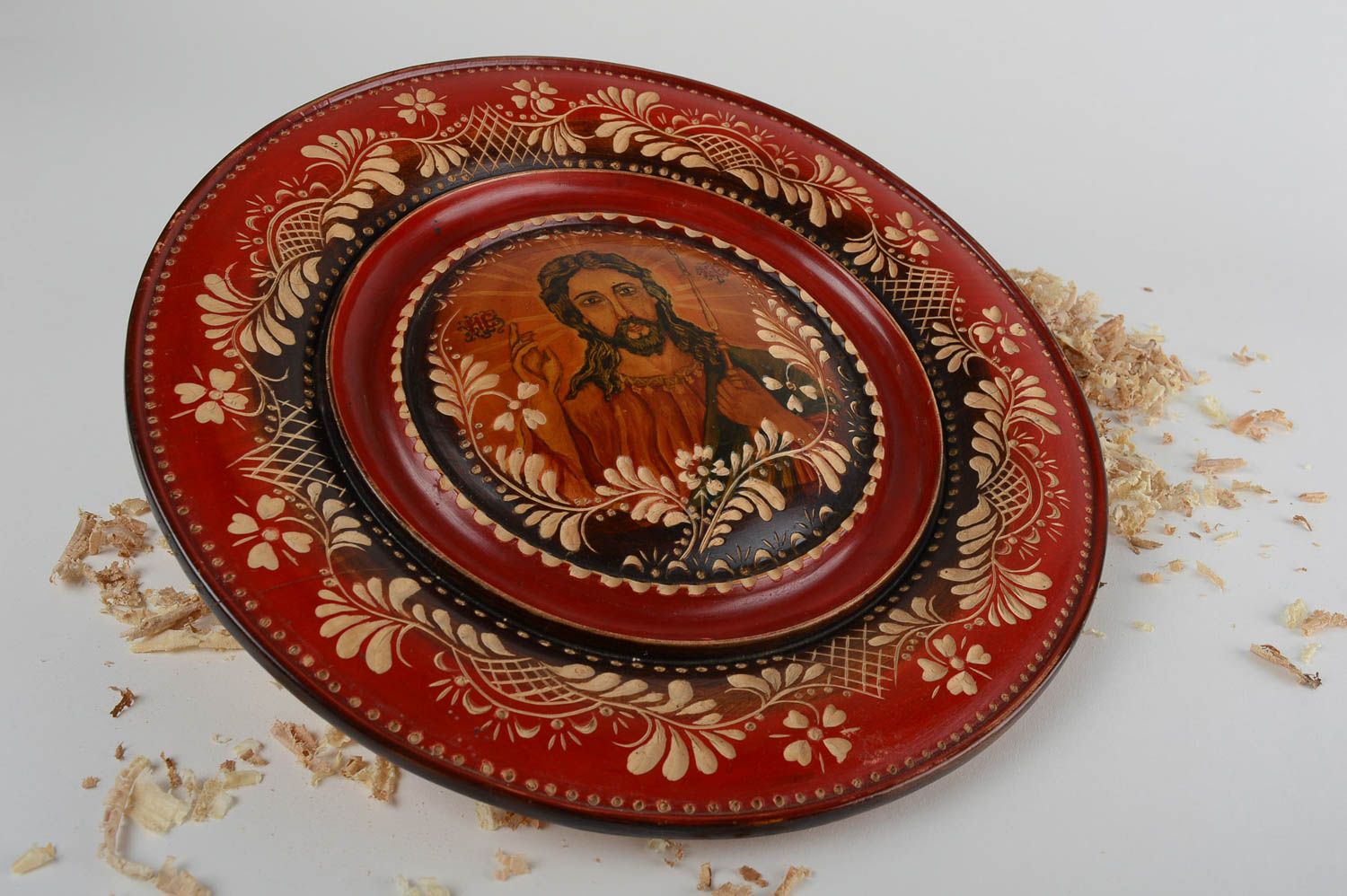 Декор на стену ручной работы декоративная тарелка с иконой расписная посуда фото 1