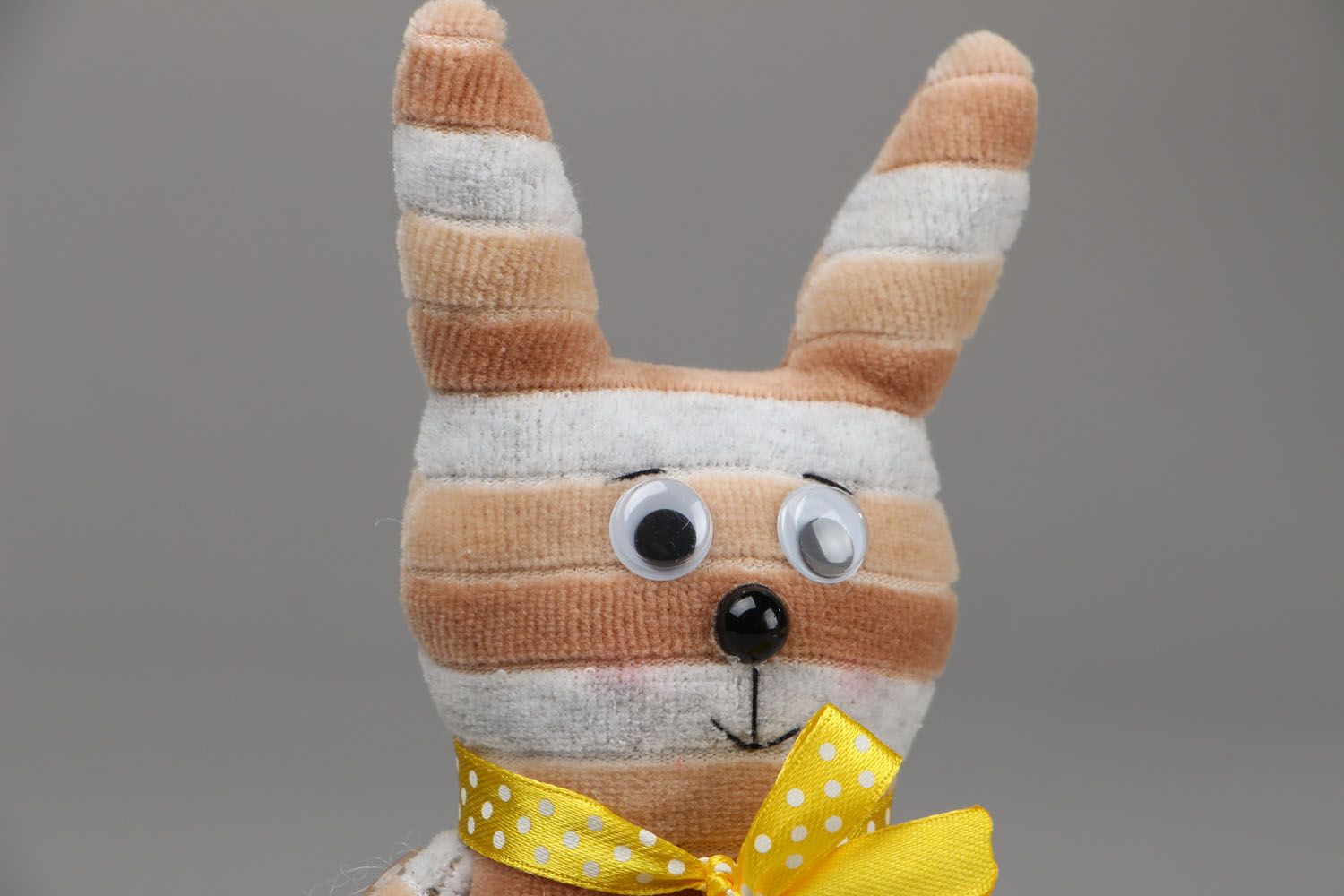 Homemade soft toy Striped Hare photo 2