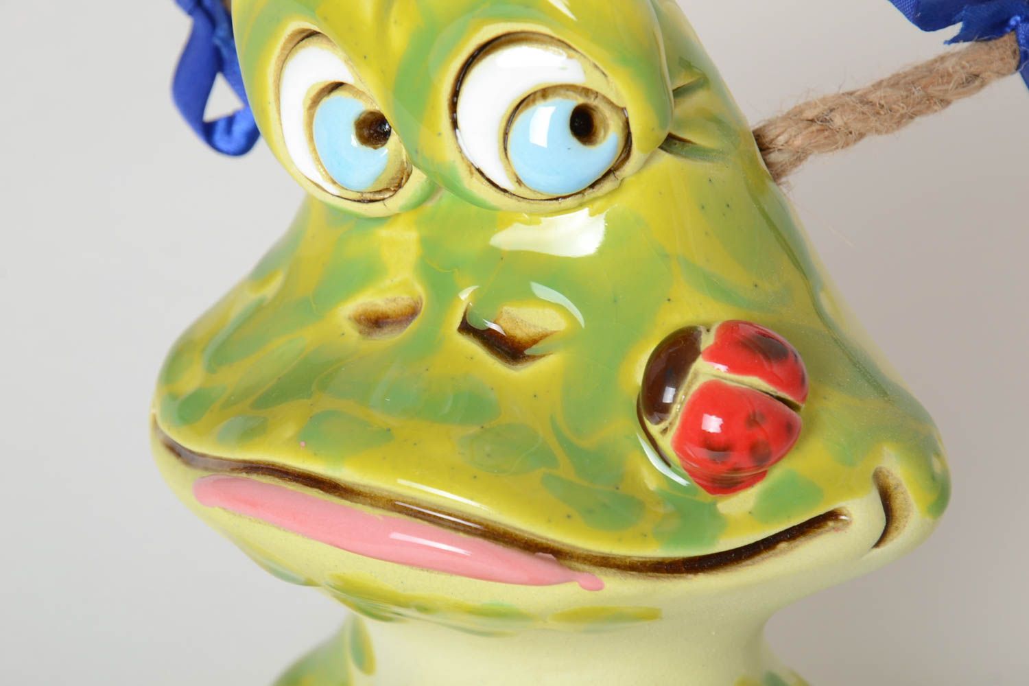 Handgemachte Keramik lustige Spardose Ton Deko Geschenk für Kinder Frosch bunt foto 3