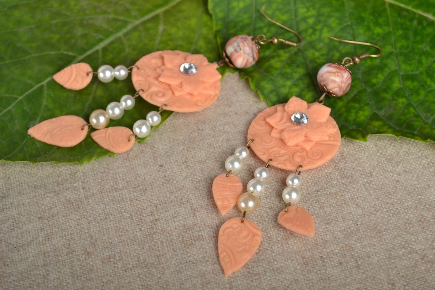 Dangling earrings handmade jewellery polymer clay designer earrings gift ideas photo 1