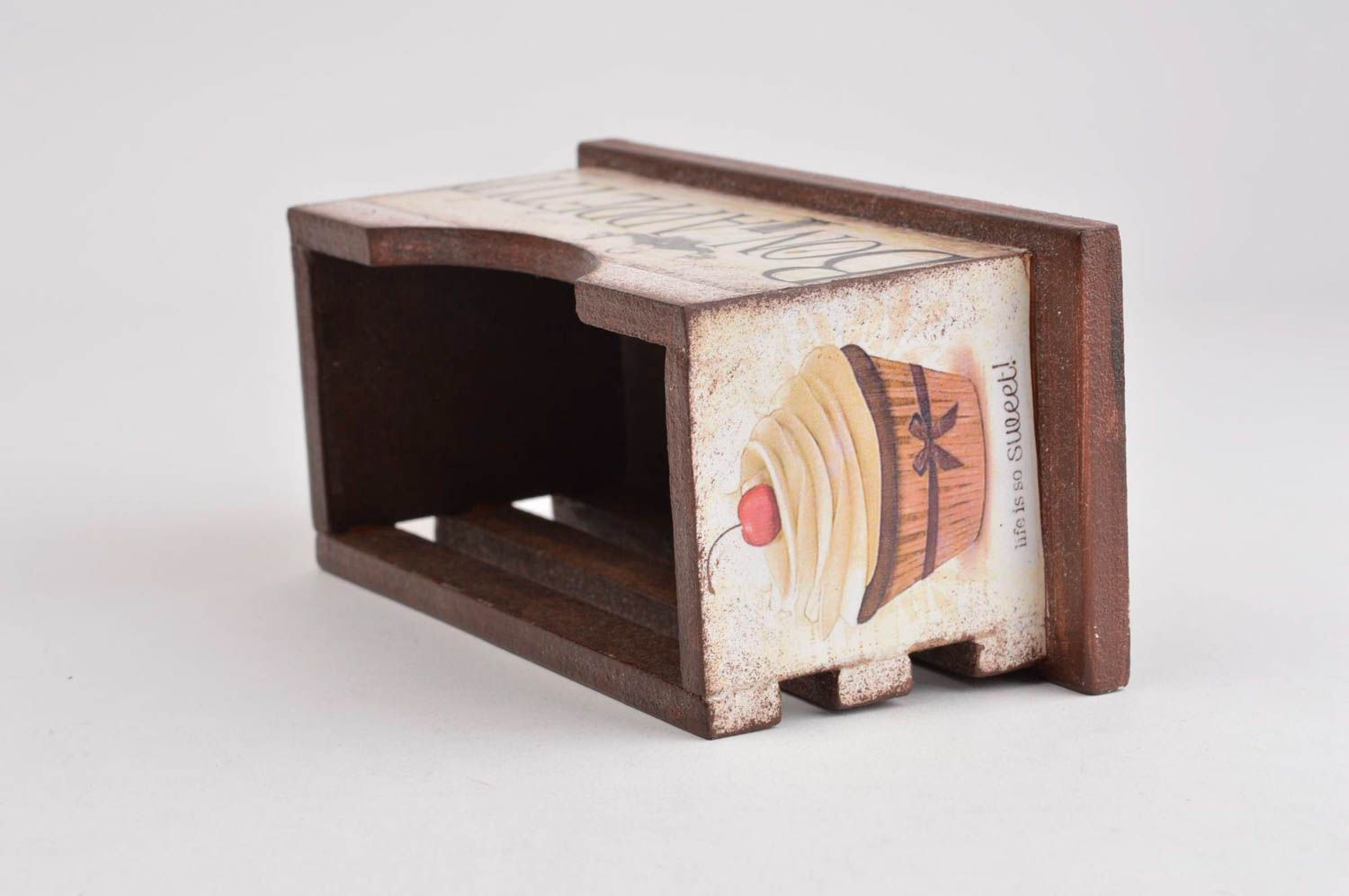 Декоративный ящик handmade коробка декупаж для костеров декор для дома  фото 4