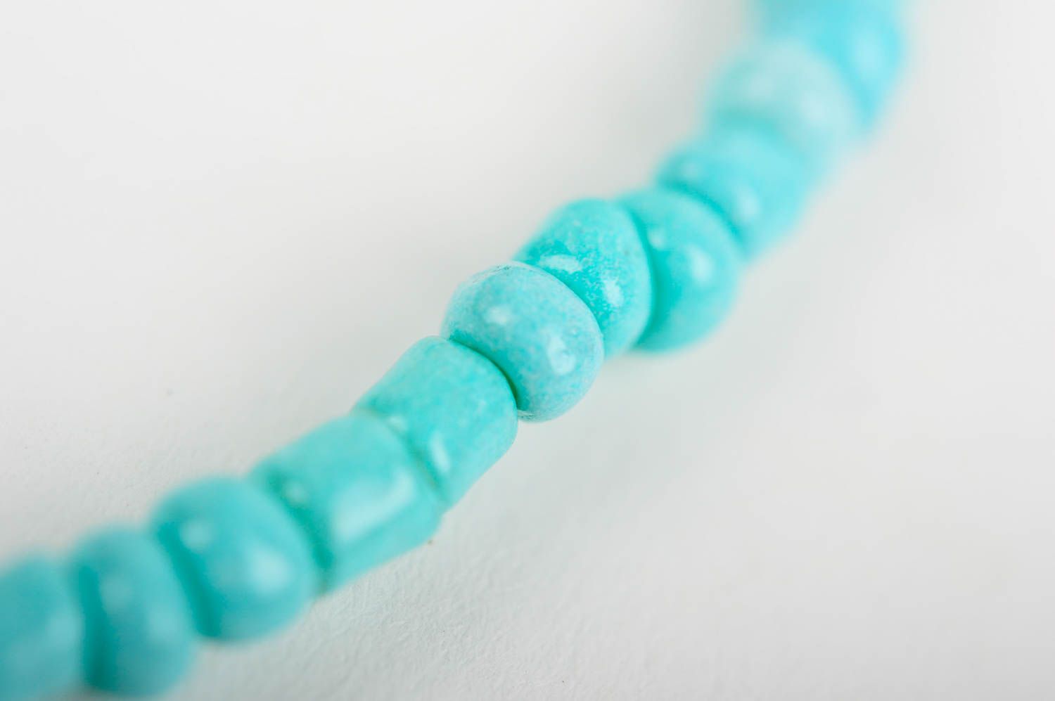 Turquoise handmade beaded bracelet with treble clef charm for young girls photo 5