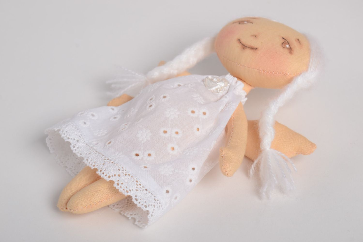 Handmade toy designer doll for girls gift ideas nursery decor fabric doll photo 2