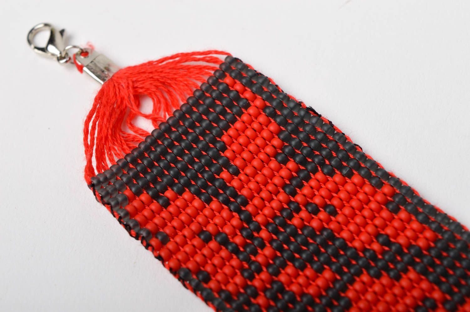 Модная бижутерия ручной работы красный браслет из бисера модный браслет фото 4