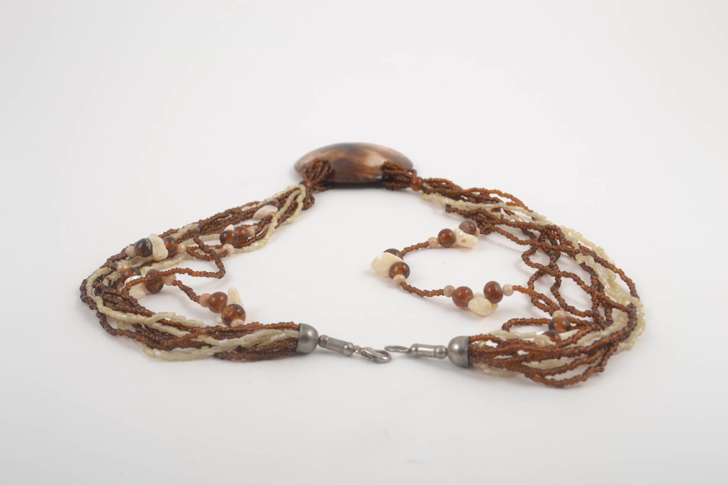 Handmade bone necklace beaded necklace bone jewelry fashion jewelry for women photo 4