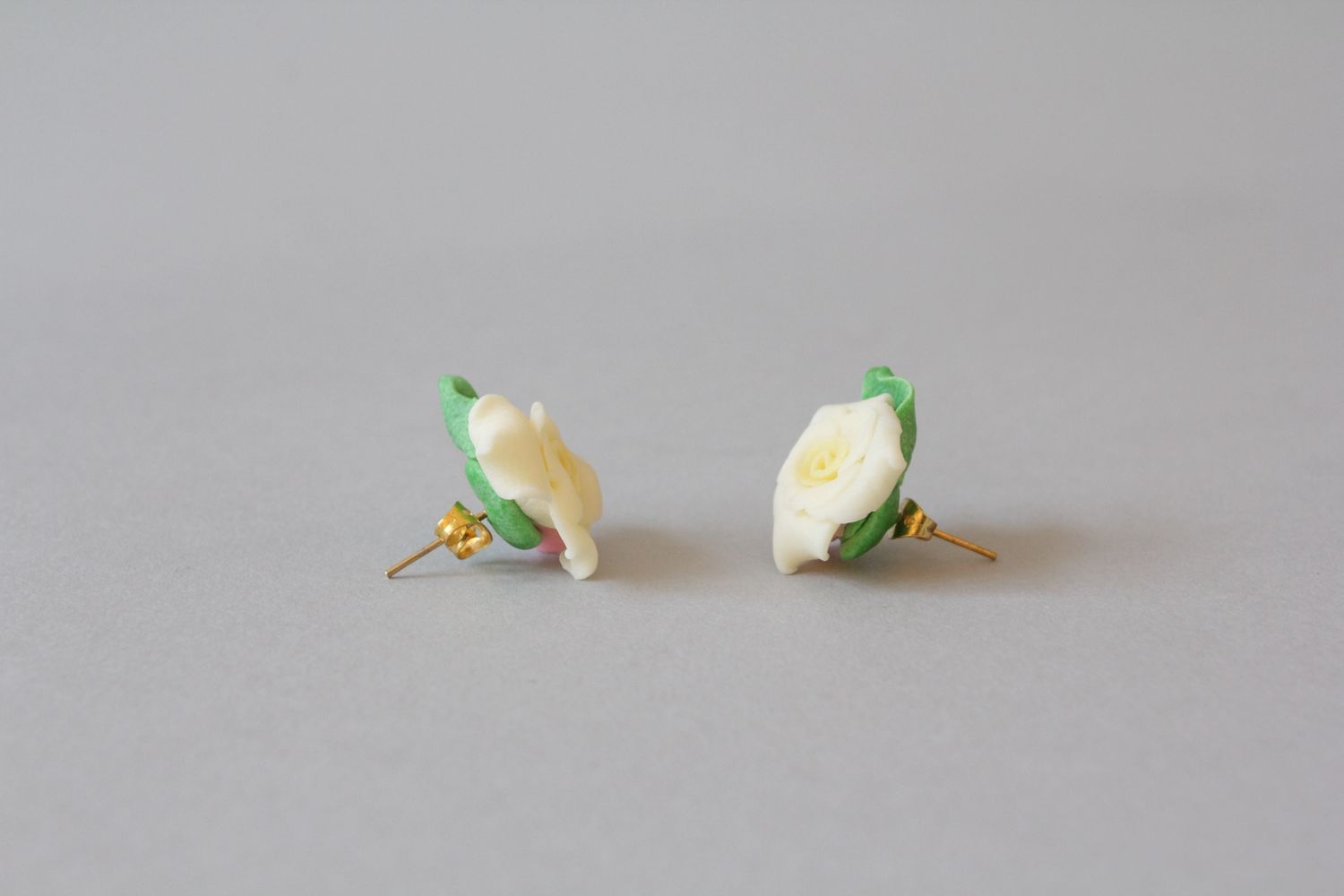Stud earrings made of polymer clay photo 2