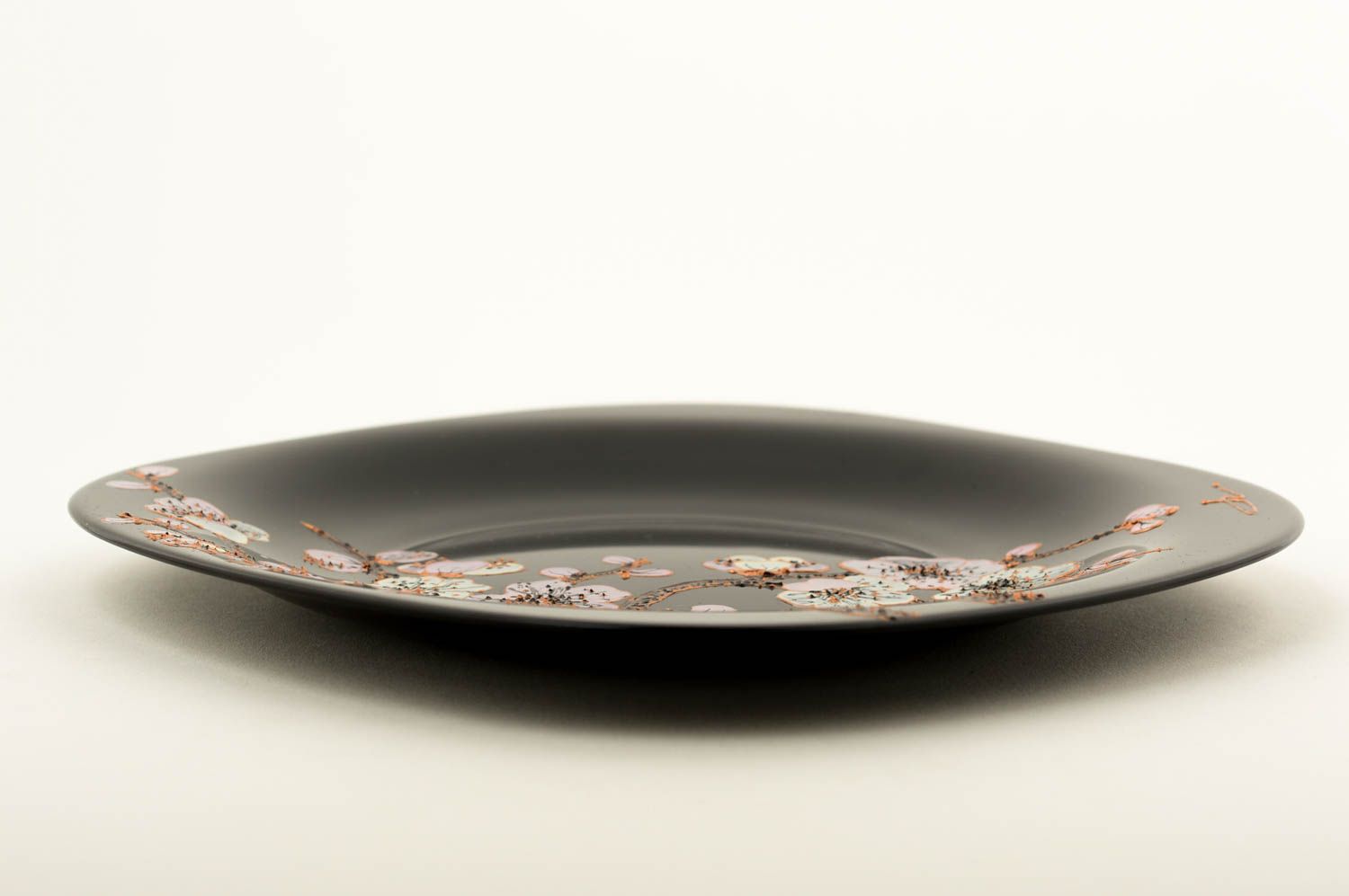 Plato de cristal hecho a mano vajilla moderna utensilio de cocina con sákura foto 3
