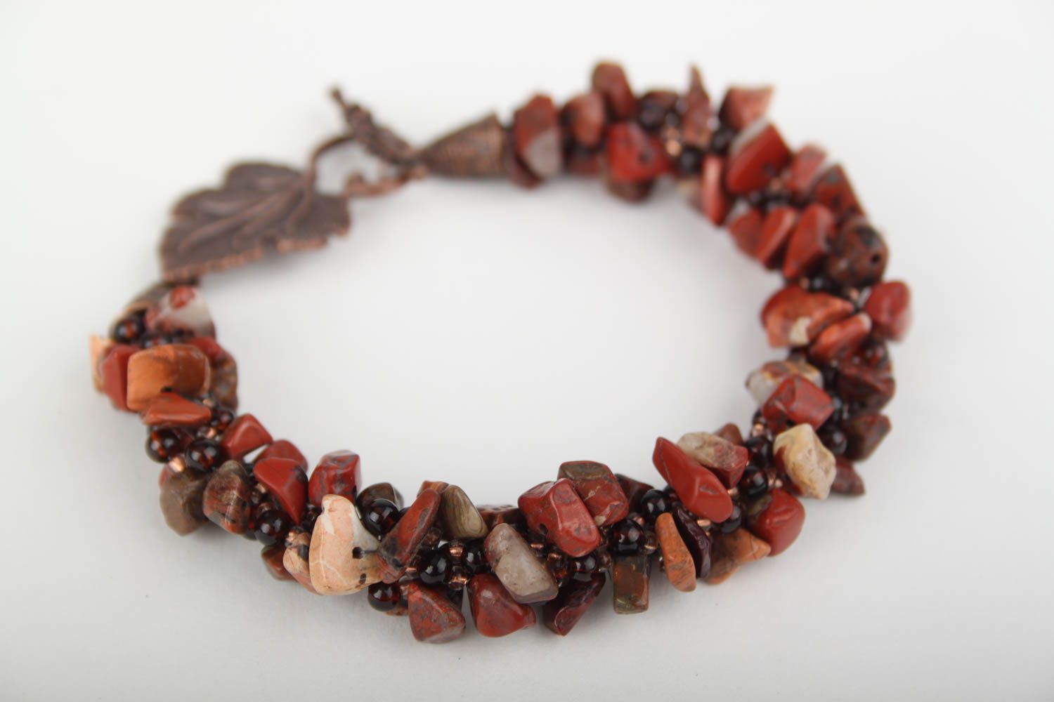 Handmade bracelet with natural stones jasper bracelet fashion jewelry for women photo 5
