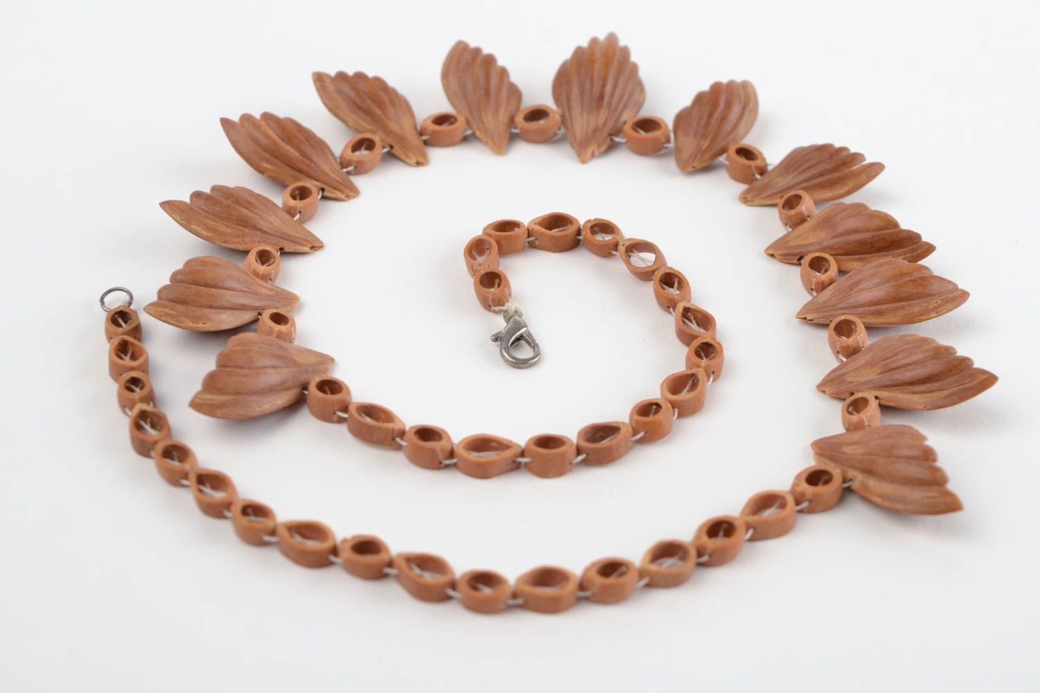 Beaded necklace handcrafted jewelry wooden jewelry long necklace fashion jewelry photo 4