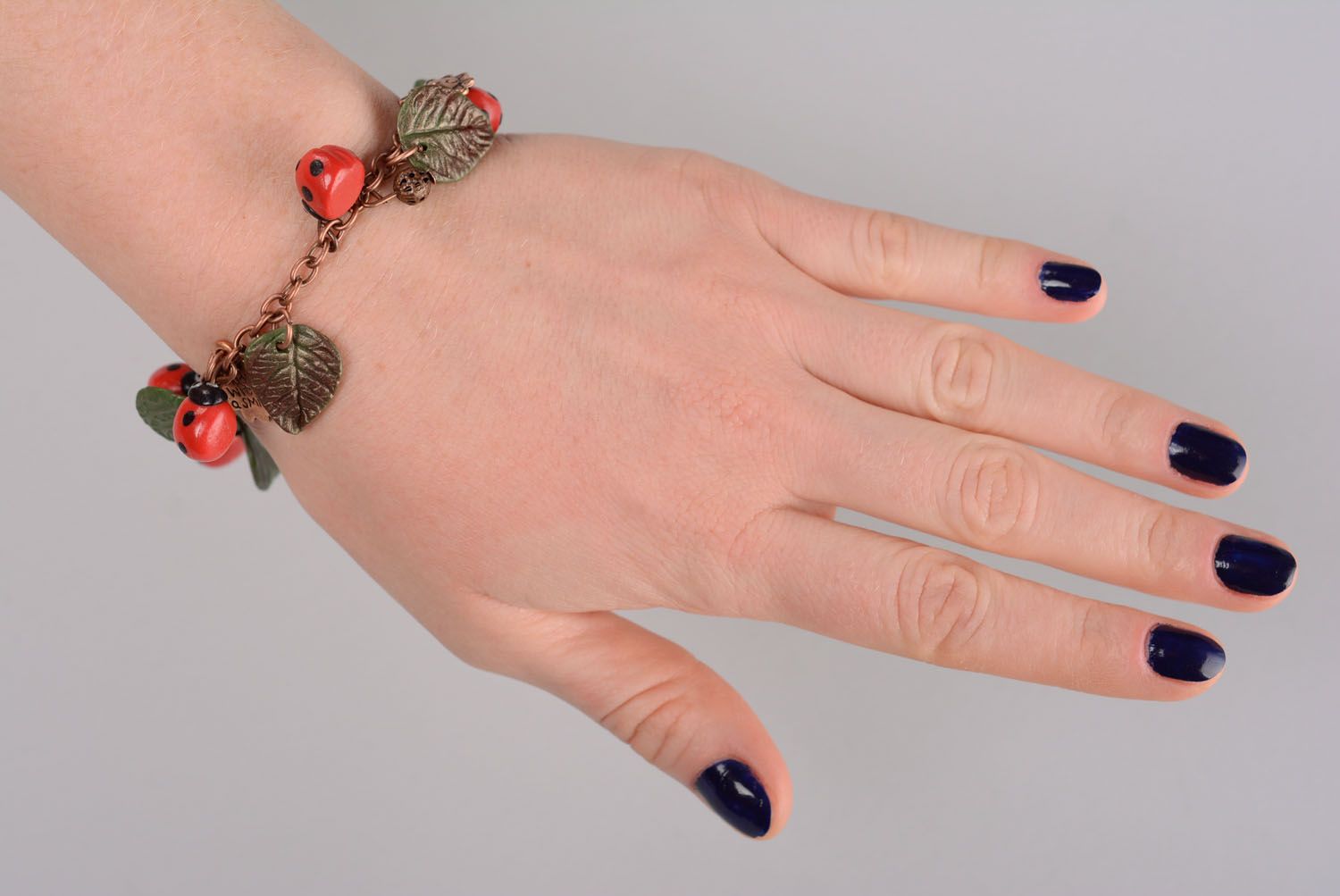 Polymer clay bracelet Ladybugs photo 5