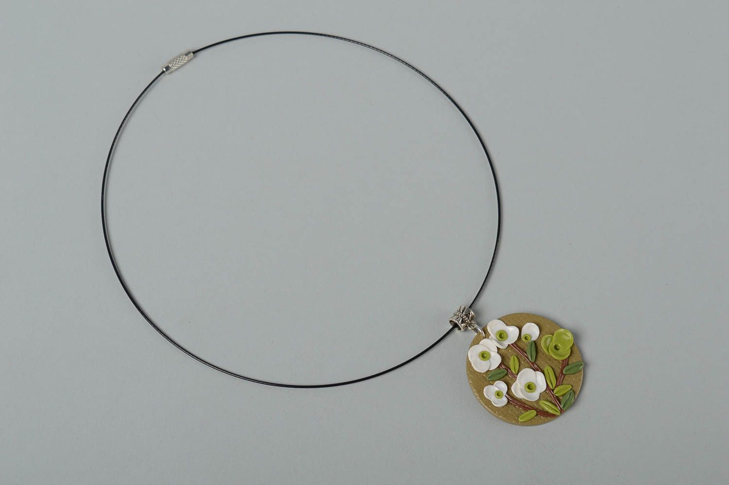 Designer jewelry plastic pendant polymer clay necklace plastic jewelry for women photo 2