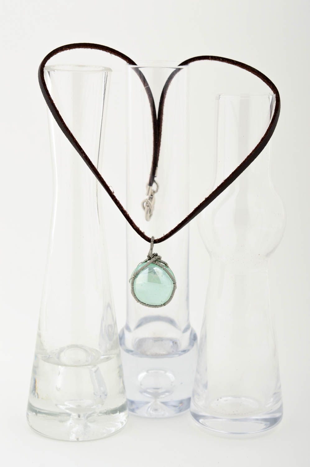 Beautiful handmade glass pendant glass art fashion accessories for girls photo 1
