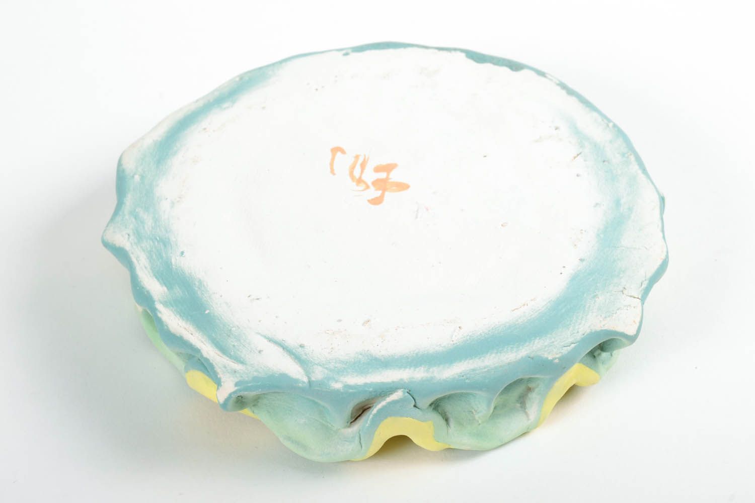 Keramik-Aschenbecher aus weißem Ton foto 5