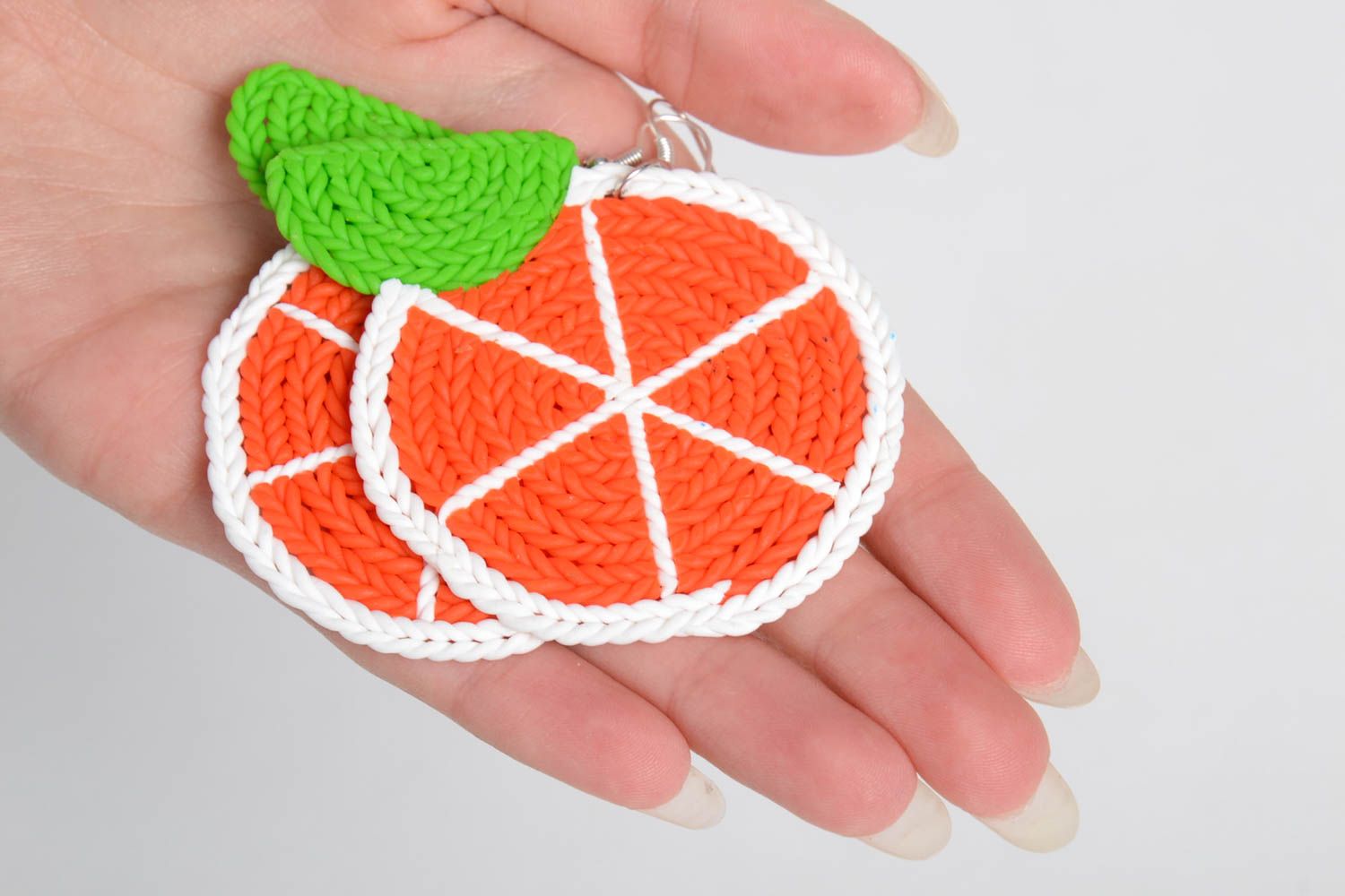 Модные серьги украшение ручной работы серьги с подвесками в виде апельсинок фото 5
