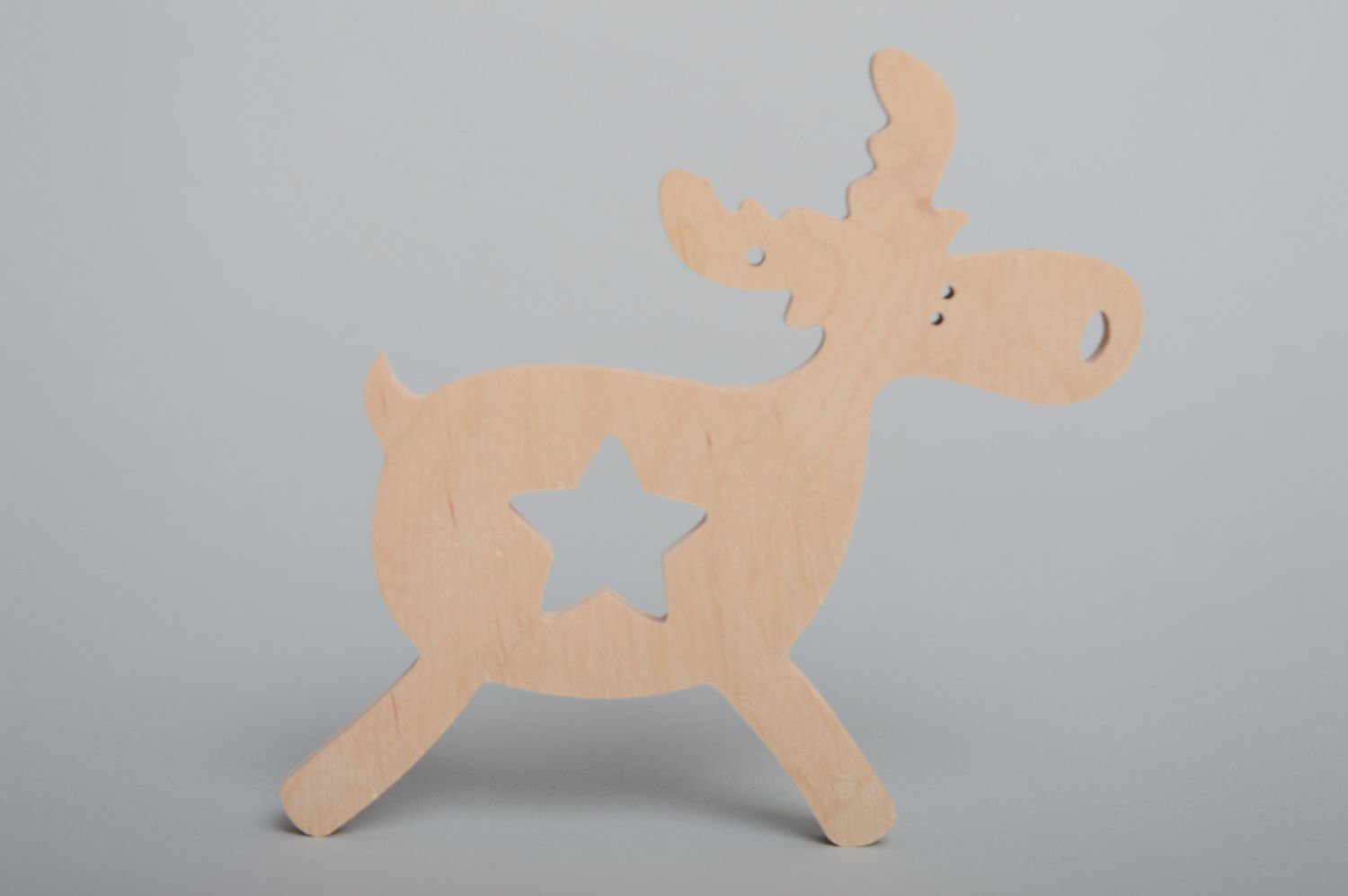 Plywood deer figurine craft blank for painting or decoupage photo 1