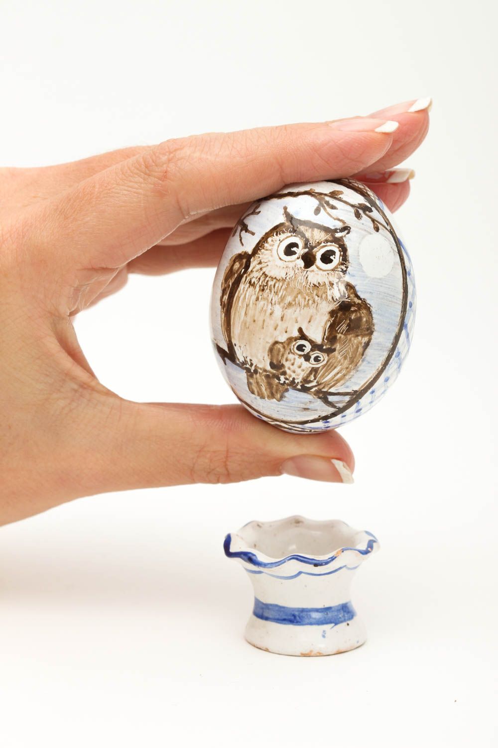 Декоративное яйцо ручной работы авторская керамика оригинальный подарок фото 5